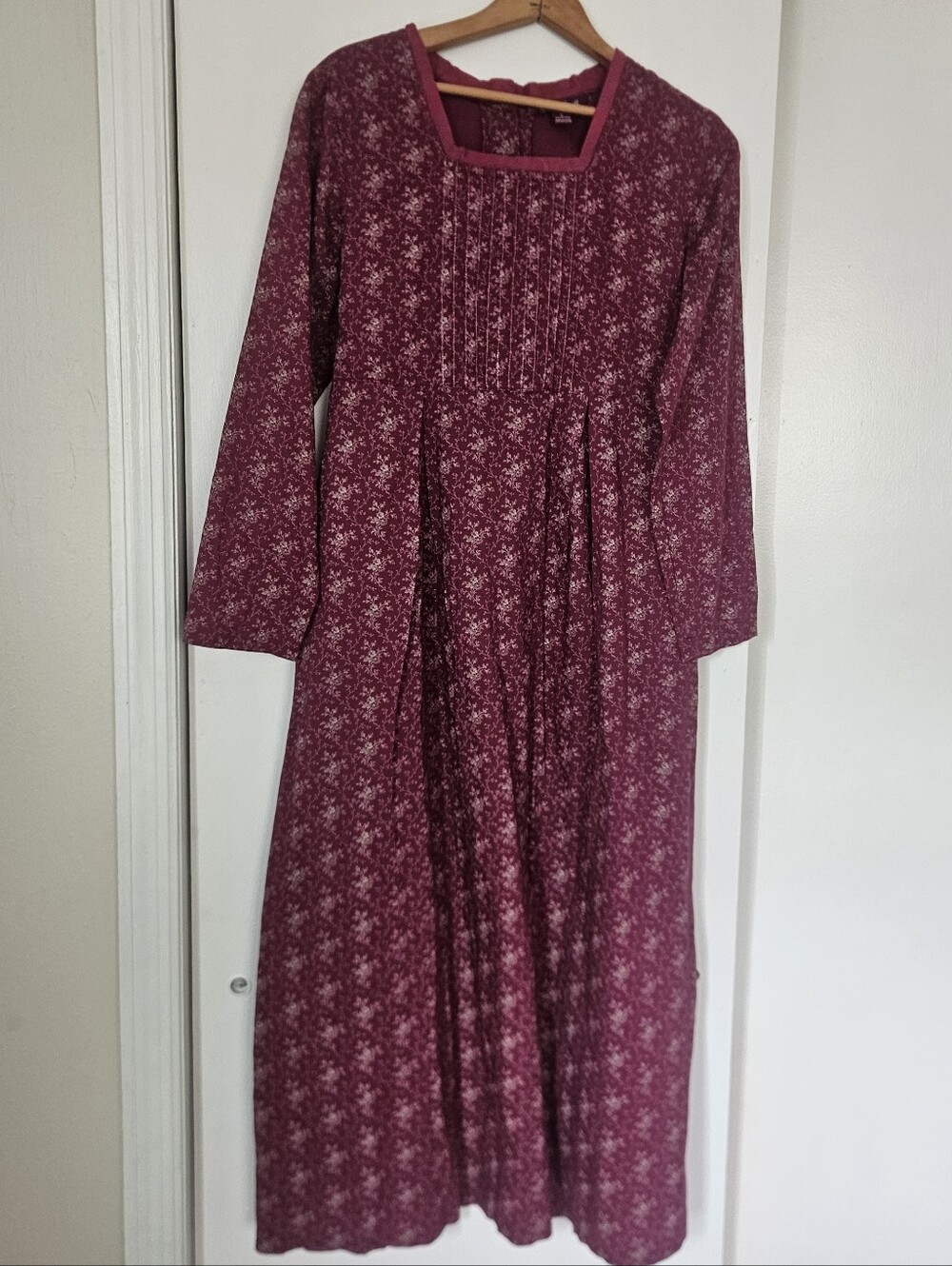 April Cornell Womens Dress S Maxi Cottage Prairie Modest Floral Button Back Vtg
